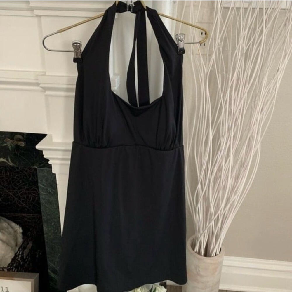 Lands' End Black Halter One-Piece Swim dress - Picture 7 of 8